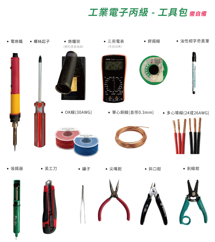 工業電子丙級自備工具